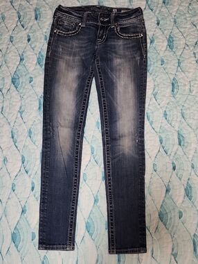 Miss Me Women's Faded Dark Blue Skinny Jeans